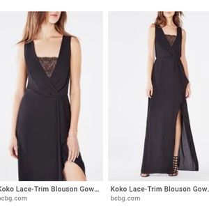 Bcbg black gown size 2